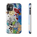 Phone Case — Colorful Crypto Doodle Design (Bitcoin Rocket, Moon, HODL) crypto phone case for iPhone and Samsung