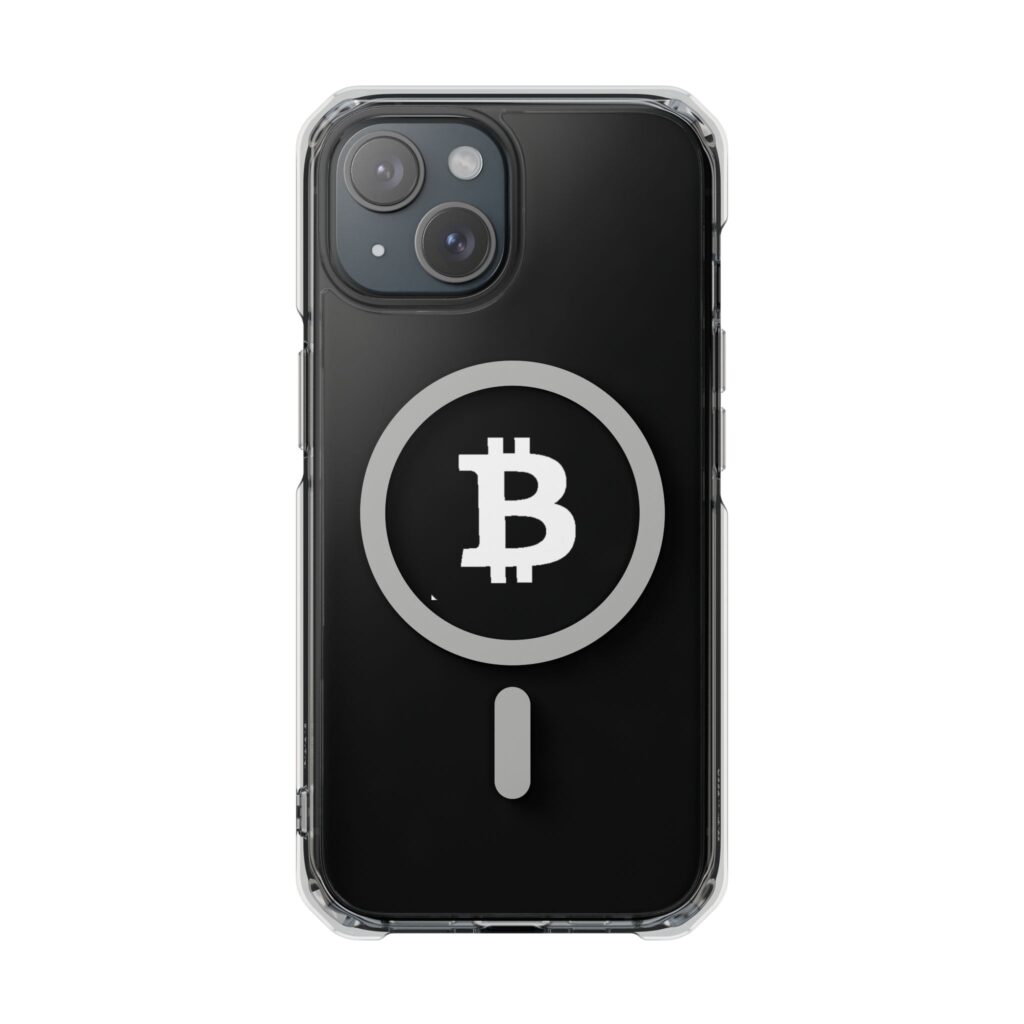 Clear Magnetic Phone Case — Bitcoin Logo MagSafe-Compatible Protective Cover crypto phone case for iPhone and Samsung