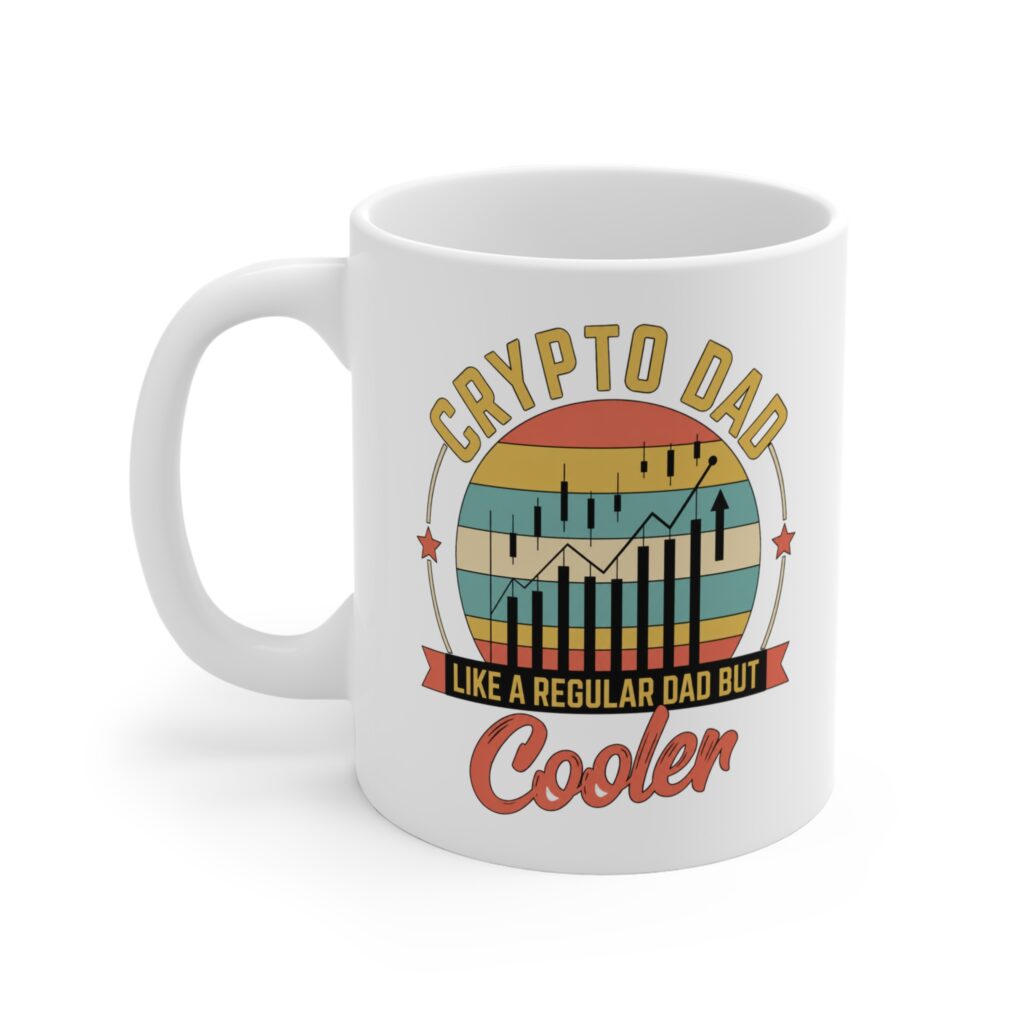 Crypto Dad Mok - "Crypto Dad Like a Regular Dad But Cooler" 11oz Koffiemok crypto mok en blockchain drinkfles