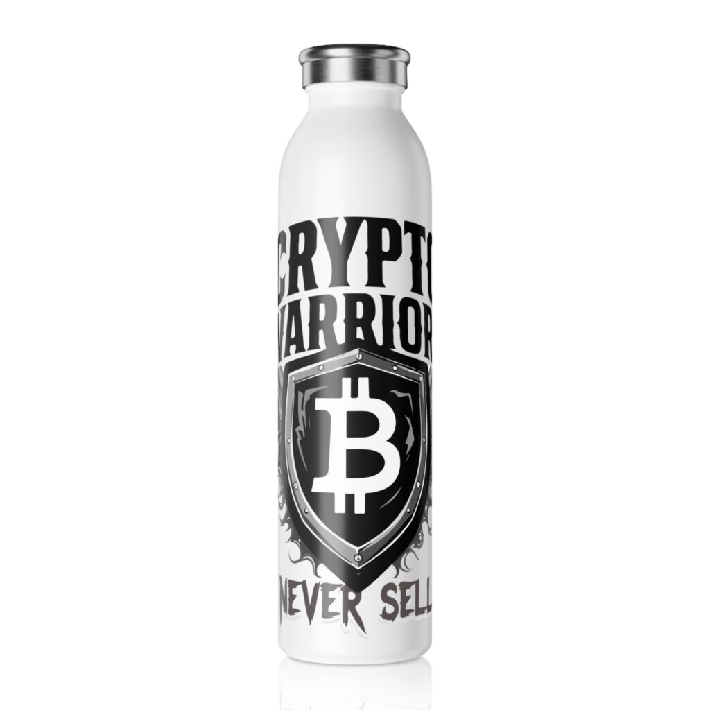 Slim Water Bottle — Crypto Dad Water Bottle (Bitcoin Design) crypto mug and blockchain drinkware
