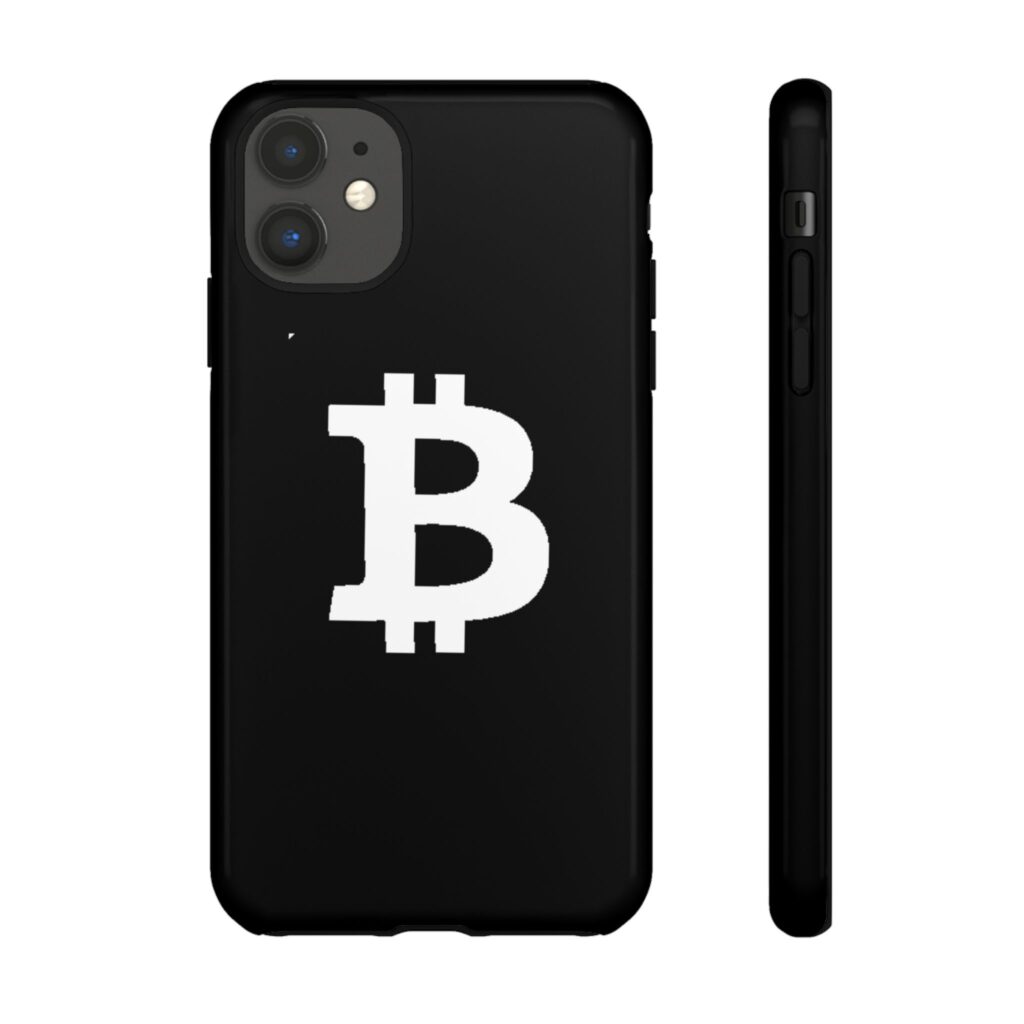 Bitcoin Logo Robuust telefoonhoesje — Zwart Cryptocurrency Protective Cover crypto Telefoonhoesje voor iPhone en Samsung