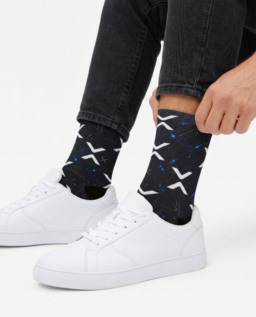 XRP Crypto Pattern Socks crypto socks for Bitcoin and Web3 holders