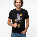 Bitcoin Rocket T‑Shirt — 'To The Moon!!' Crypto Astronaut Tee crypto t-shirt for Bitcoin and Web3 culture