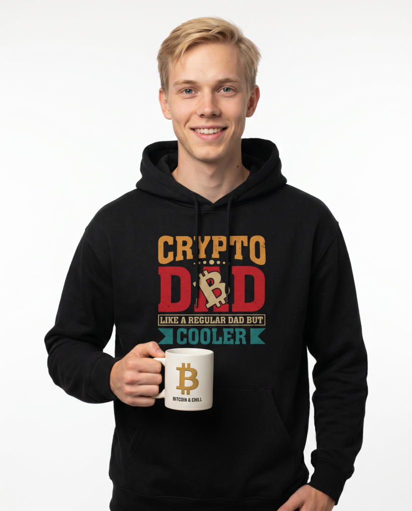 Crypto Dad Hoodie — "Crypto Dad" Retro Graphic Hooded Sweatshirt crypto hoodie for Bitcoin and Web3 streetwear