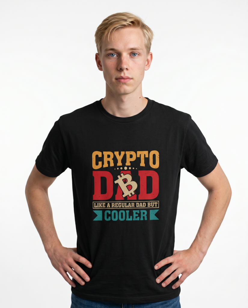 Crypto Dad T-Shirt — "Crypto Dad: Like a Regular Dad but Cooler" Tee, Father's Day Gift for Bitcoin & Crypto Fans crypto gift for traders