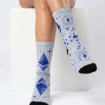 Ethereum Crypto Socks — Sublimated Blockchain Design crypto socks for Bitcoin and Web3 holders