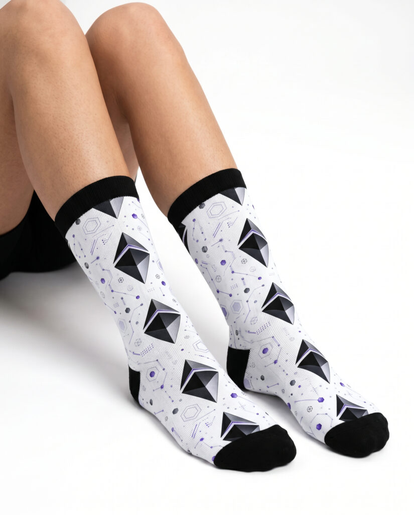 Ethereum Grid Socks crypto socks for Bitcoin and Web3 holders
