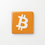 Bitcoin Logo Porcelain Square Magnet — Oranje Crypto Fridge Decor crypto gift for traders and Web3 builders
