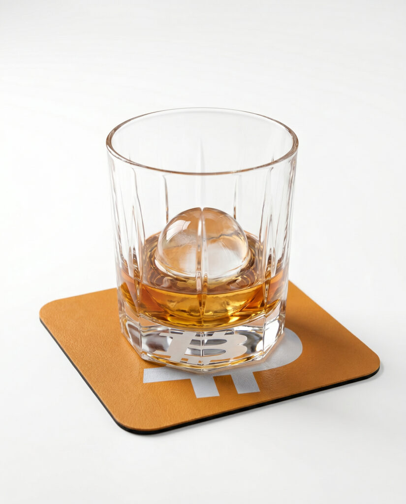 Bitcoin coaster crypto gift for traders and Web3 builders
