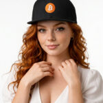 Bitcoin Embroidered Flat Bill Cap crypto hat for Bitcoin and Web3 streetwear