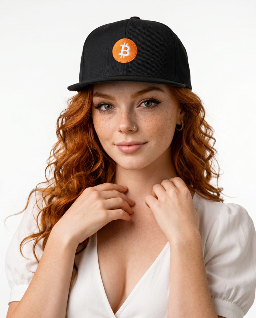 Bitcoin Embroidered Flat Bill Cap crypto hat for Bitcoin and Web3 streetwear