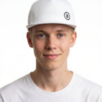 Bitcoin Circle Logo Flat Bill Cap — Embroidered Snapback Hat crypto hat for Bitcoin and Web3 streetwear
