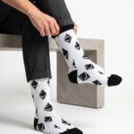 Ethereum Pattern Sublimation Socks – Crypto Logo Crew Socks crypto socks for Bitcoin and Web3 holders
