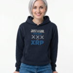 XRP Crypto Hoodie — "Just a Girl Who Loves XRP" Casual Pullover crypto hoodie for Bitcoin and Web3 streetwear